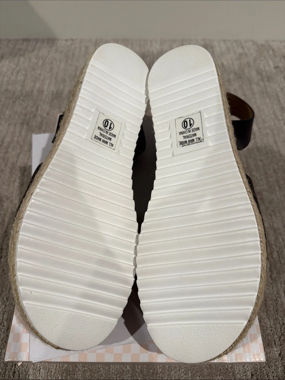 Soda Black Espadrille Platform Sandals with Ankle Wrap